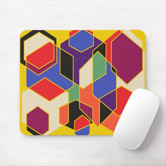 Bauhaus Hexagons Mousepad (Mit Mouse)