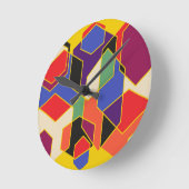 Bauhaus Hexagons  Runde Wanduhr (Winkel)
