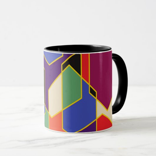 Bauhaus Hexagons Tasse (VorderseiteRechts)