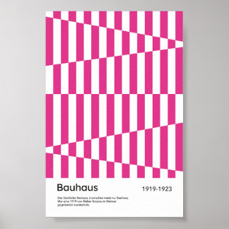 Bauhaus Hot Pink Streifen Geometrischer Kunstdruck Poster