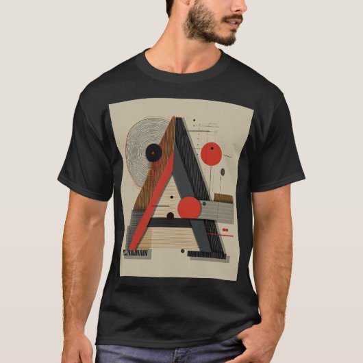Bauhaus-Inspired Geometric Monogram T-Shirt (Vorderseite)
