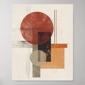 Bauhaus Inspired – Modern Abstract in Warm Neutral Poster