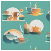Bauhaus Inspiriert Retro-Kaffee Stoff (Nahaufnahme)