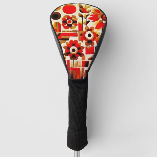 Bauhaus-inspirierte Blume Golf Headcover (Vorderseite)