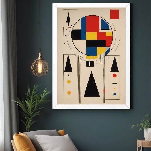 Bauhaus-Inspirierte geometrische Minimalistische K Poster