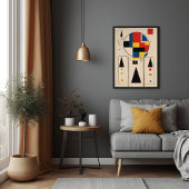 Bauhaus-Inspirierte geometrische Minimalistische K Poster