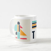 Bauhaus-inspirierte Illustration - Baum Kaffeetasse (Vorderseite Links)