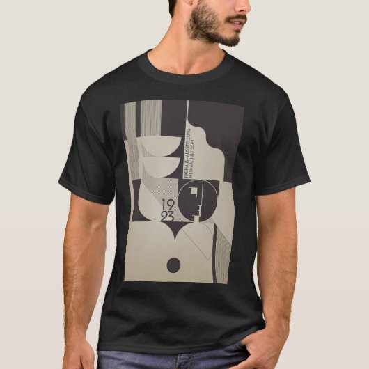 Bauhaus Inspiriertes geometrisches Muster T-Shirt (Vorderseite)