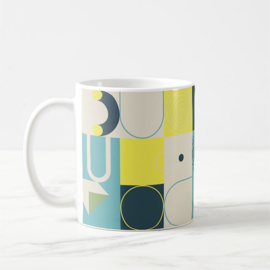 Bauhaus-Kompositionskunst aus abstrakten Epochen Kaffeetasse (Links)
