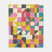 Bauhaus-Kompositionskunst aus Vintagen Teilen Fleecedecke (Vorderseite)