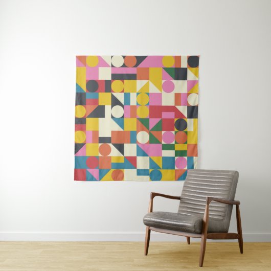 Bauhaus-Kompositionskunst aus Vintagen Teilen Wandteppich (Beispiel (Horizontal))