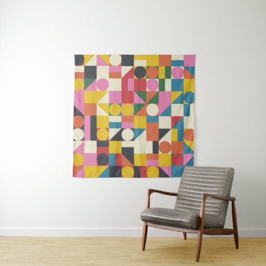 Bauhaus-Kompositionskunst aus Vintagen Teilen Wandteppich (Beispiel)