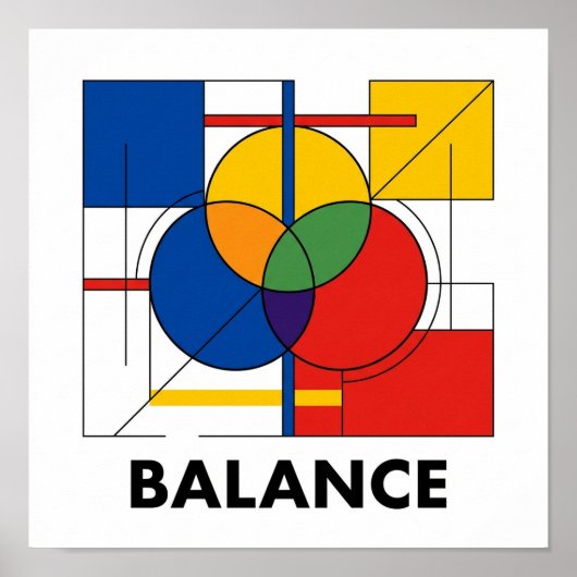 Bauhaus Kreise Typografie Quadrat Poster (Vorne)