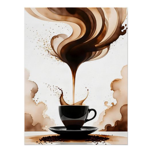 Bauhaus Kunst Morgencafé (braun) Poster (Vorderseite)