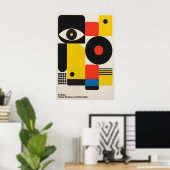 Bauhaus-Kunstposter Mittelalterliche Moderne Geome Poster (Heimbüro)
