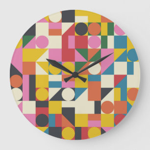 Bauhaus-Kunstwerk: abstrakte geometrische Zusammen Große Wanduhr