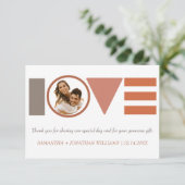 Bauhaus-Liebe Foto-Hochzeit Dankeskarte (Stehend Vorderseite)