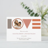 Bauhaus-Liebe gestreift Foto Hochzeit speichern da Save The Date (Stehend Vorderseite)