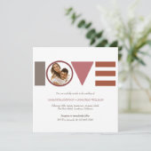 Bauhaus Liebe Streifenplatz Hochzeit Einladung (Stehend Vorderseite)