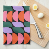 Bauhaus Mitte Jahrhundert Modernes geometrisches M Geschirrtuch (Viertel Falte)