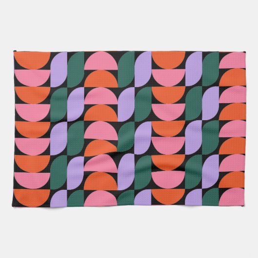 Bauhaus Mitte Jahrhundert Modernes geometrisches M Geschirrtuch (Horizontal)