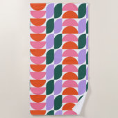 Bauhaus Mitte Jahrhundert Modernes geometrisches M Strandtuch (Vorderseite)