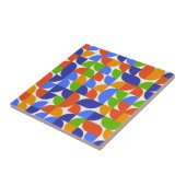 Bauhaus Mitte Jahrhundert Muster Blau, Orange, Grü Fliese (Seite)