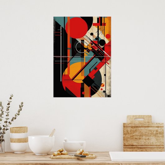 Bauhaus, modern, minimalistisch, geometrisch, abst poster (Küche)
