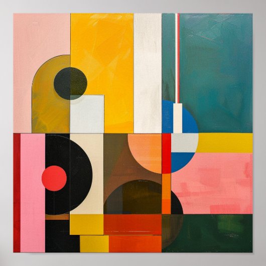 Bauhaus moderne abstrakte Kunst Poster (Vorne)