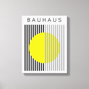 Bauhaus Moderne Kunst Gelbe Streifen Leinwanddruck