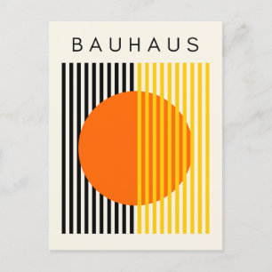 Bauhaus Moderne Kunst Orangefarbene Streifen Feiertagspostkarte