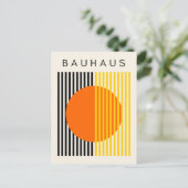 Bauhaus Moderne Kunst Orangefarbene Streifen Postkarte (Stehend Vorderseite)