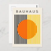 Bauhaus Moderne Kunst Orangefarbene Streifen Postkarte (Vorne/Hinten)