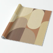 Bauhaus Muster Brown Earth Tones aus den 70er Jahr Geschenkpapier (Ungerollt)