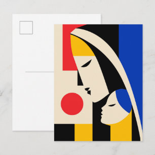 Bauhaus Mutter und Tochter zartes Porträt Postkarte