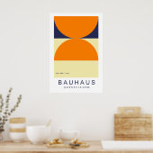 Bauhaus Orange Navy Halbkreis Fette Kunst Drucke (Küche)