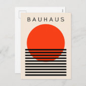 Bauhaus Orange Red Sun Feiertagspostkarte (Vorne/Hinten)