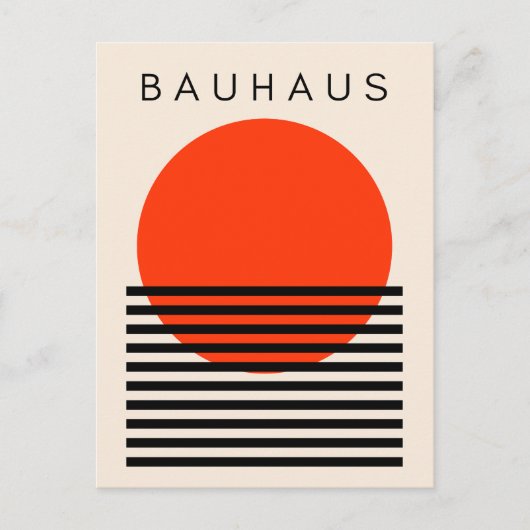 Bauhaus Orange Red Sun Feiertagspostkarte (Vorderseite)