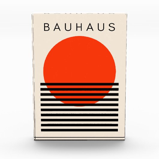 Bauhaus Orange Red Sun Fotoblock (Vorderseite)