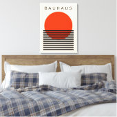 Bauhaus Orange Red Sun Leinwanddruck (Insitu (Schlafzimmer))