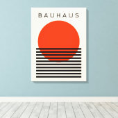 Bauhaus Orange Red Sun Leinwanddruck (Insitu (Holzboden))