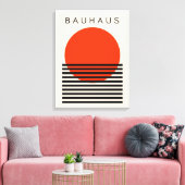 Bauhaus Orange Red Sun Leinwanddruck (Insitu (Wohnzimmer))