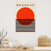 Bauhaus Orange Red Sun Poster (Küche)