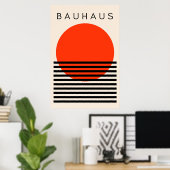 Bauhaus Orange Red Sun Poster (Heimbüro)
