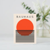 Bauhaus Orange Red Sun Postkarte (Stehend Vorderseite)