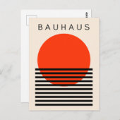 Bauhaus Orange Red Sun Postkarte (Vorne/Hinten)