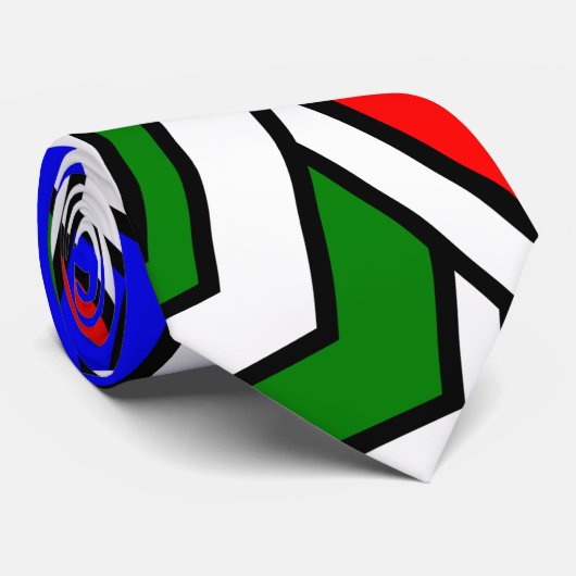 Bauhaus Overlapping Hexagons Krawatte (Gerollt)