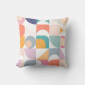 Bauhaus pastellfarbenes Muster Grosses Kissen (Vorderseite)