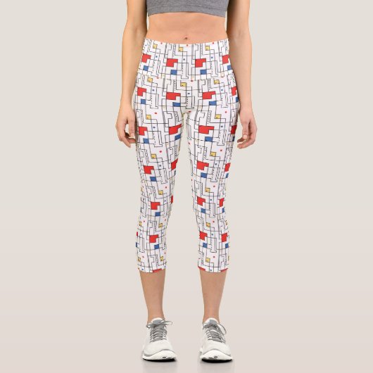Bauhaus Pattern Capri Leggings (Vorderseite)