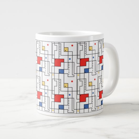 Bauhaus Pattern Jumbo-Tasse (Vorderseite Rechts)